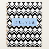 Beautiful Black & White Patterns Custom Name  Planer (Vorderseite)