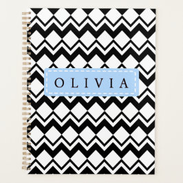 Beautiful Black & White Patterns Custom Name  Planer