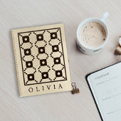 Beautiful Black & White Patterns Custom Name  Planer