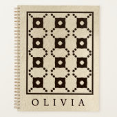 Beautiful Black & White Patterns Custom Name Planer (Vorderseite)