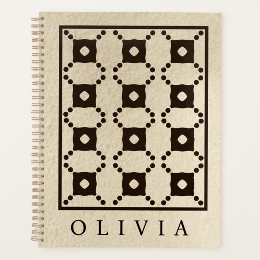 Beautiful Black & White Patterns Custom Name Planer (Vorderseite)