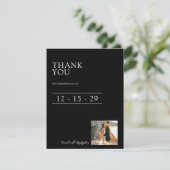 Beautiful Black & White Wedding Dankeskarte (Stehend Vorderseite)