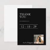 Beautiful Black & White Wedding Dankeskarte (Vorne/Hinten)