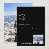 Beautiful Black & White Wedding Save The Date (Vorne/Hinten)