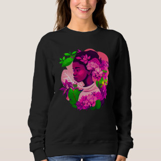 Beautiful Black Woman Afro Melanin Queen Cute Flow Sweatshirt