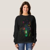Beautiful Black Woman Geisha Tattoos Flowers Melan Sweatshirt (Vorne ganz)