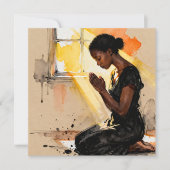 Beautiful Black Woman Praying Abstract Art Karte (Vorderseite)