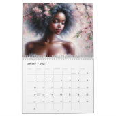 Beautiful Black Women Floral Artwork Calendar Kalender (Jan 2027)