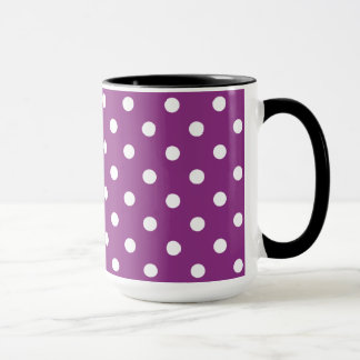Beautiful Blackberry Color With White Polka Dots Tasse