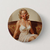 Beautiful blonde pin-up 50's art button (Vorderseite)