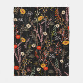 Beautiful blooming meadow flowers pattern fleecedecke (Vorderseite)