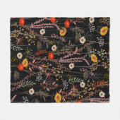 Beautiful blooming meadow flowers pattern fleecedecke (Vorderseite (Horizontal))