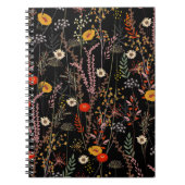 Beautiful blooming meadow flowers pattern notizblock (Vorderseite)