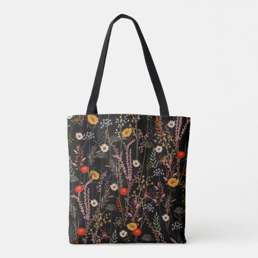 Beautiful blooming meadow flowers pattern tasche (Rückseite)