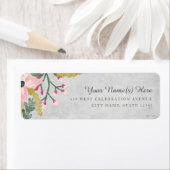 Beautiful Blooms Return Address Label / Grau (Insitu)