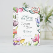 Beautiful Bloral präsentieren Save The Date (Stehend Vorderseite)