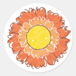 Beautiful Blossom Sticker - Orange