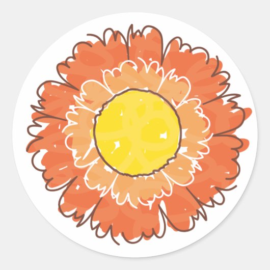 Beautiful Blossom Sticker - Orange (Vorderseite)