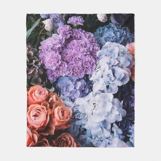 Beautiful blossoming flowers (roses, hydrangeas, c fleecedecke (Vorderseite)