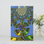 Beautiful Blue African Traditional Ethnic Vector Briefpapier (Stehend Vorderseite)