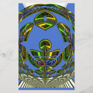 Beautiful Blue African Traditional Ethnic Vector Briefpapier