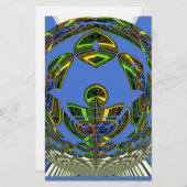 Beautiful Blue African Traditional Ethnic Vector Briefpapier (Vorne/Hinten)