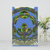 Beautiful Blue African Traditional Ethnic Vector Briefpapier (Stehend Vorderseite)