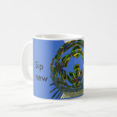 Beautiful Blue African Traditional Ethnic Vector Kaffeetasse (Vorderseite Links)