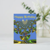 Beautiful Blue African Traditional Ethnic Vector Postkarte (Stehend Vorderseite)