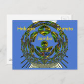 Beautiful Blue African Traditional Ethnic Vector Postkarte (Vorne/Hinten)