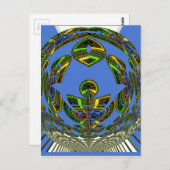 Beautiful Blue African Traditional Ethnic Vector Postkarte (Vorne/Hinten)