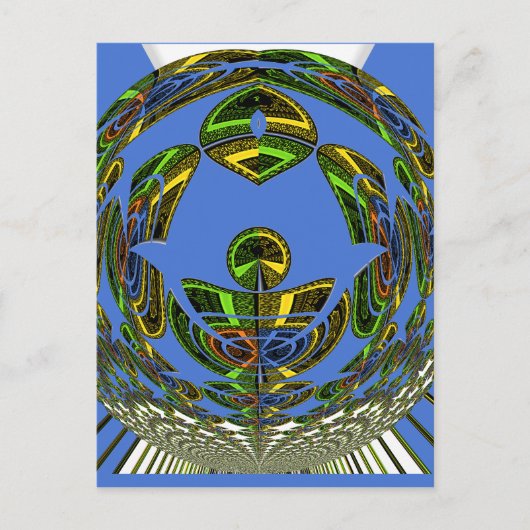 Beautiful Blue African Traditional Ethnic Vector Postkarte (Vorderseite)