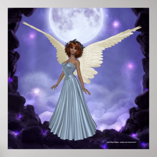 Beautiful Blue Angel Print Poster (Vorne)