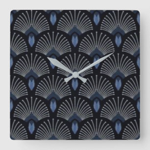 Beautiful Blue Art Deco Fan Design Uhr