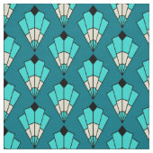 Beautiful Blue Art Deco Gemustert Stoff (Muster)