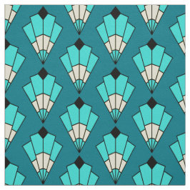 Beautiful Blue Art Deco Gemustert Stoff