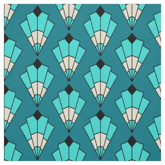 Beautiful Blue Art Deco Gemustert Stoff (Muster)