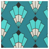 Beautiful Blue Art Deco Gemustert Stoff (Nahaufnahme)