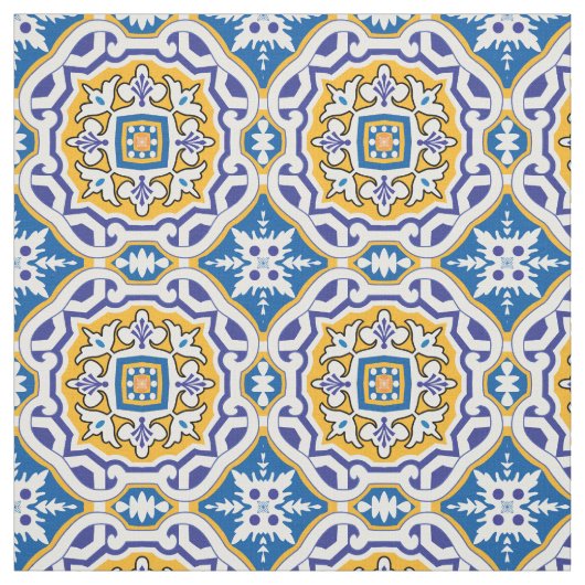 💙 Beautiful blue Azulejos 004, XXL Kachelgröße Stoff (Muster)