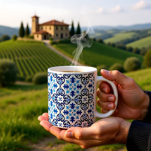 💙 Beautiful blue Azulejos III kleine Fliesen Kaffeetasse