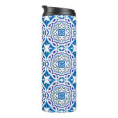 💙 Beautiful blue Azulejos, IV Thermosbecher (Nach rechts gedreht)