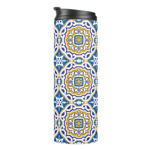 💙 Beautiful blue Azulejos IV Thermosbecher (Nach rechts gedreht)