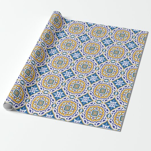 💙 Beautiful blue Azulejos IV Wrapping Paper Geschenkpapier (Ungerollt)