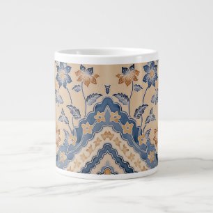 Beautiful Blue Beige Batik Garden Spezialität Tass Jumbo-Tasse
