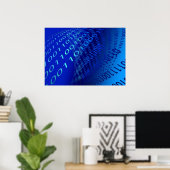 Beautiful Blue Binary Poster (Heimbüro)