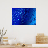 Beautiful Blue Binary Poster (Küche)
