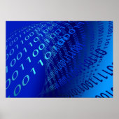 Beautiful Blue Binary Poster (Vorne)