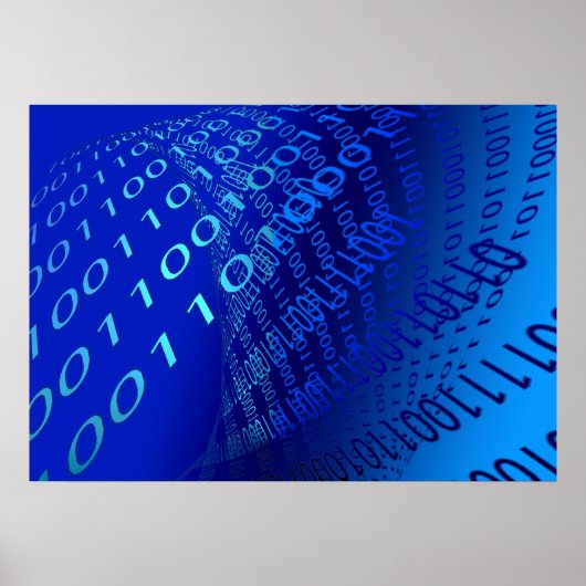 Beautiful Blue Binary Poster (Vorne)