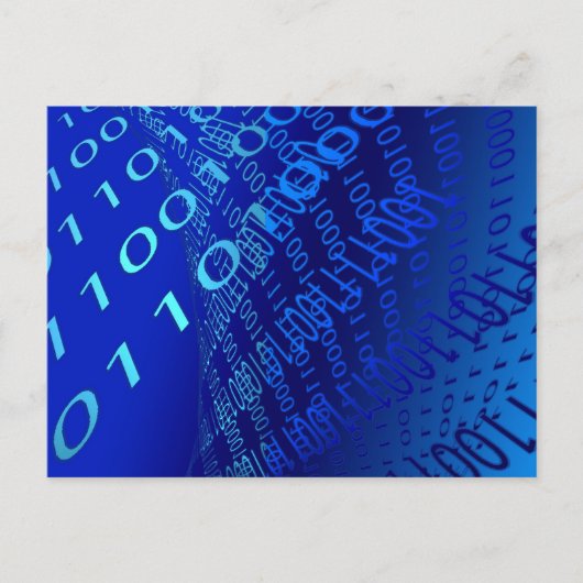 Beautiful Blue Binary Postkarte (Vorderseite)