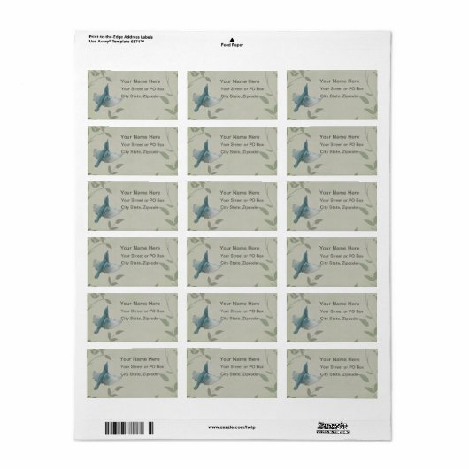 Beautiful Blue Bird Adressaufkleber (Vorne)